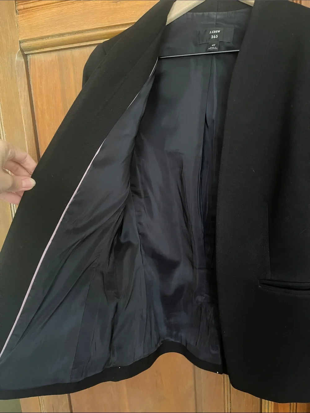 J. Crew Women's Black Collarless Open-Front Blazer Jacket